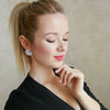 Asymmetrical Leaf Earrings With Transparent Zircon Accents Exaggerated Statement Jewelry In Copper