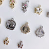 Asymmetrical Metal Style Square Button Alloy Brooch Necklace With Diamond Flower Electroplating