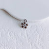 Asymmetrical Metal Style Square Button Alloy Brooch Necklace With Diamond Flower Electroplating
