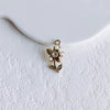 Asymmetrical Metal Style Square Button Alloy Brooch Necklace With Diamond Flower Electroplating