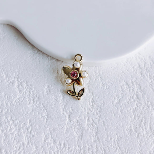 Asymmetrical Metal Style Square Button Alloy Brooch Necklace With Diamond Flower Electroplating