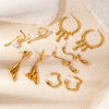 Asymmetrical Shape Titanium Steel Electroplated Women's Earrings