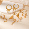 Asymmetrical Shape Titanium Steel Electroplated Women's Earrings
