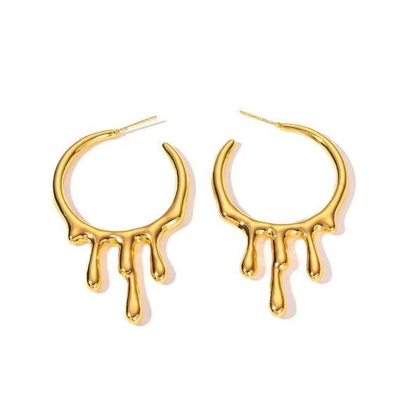 Asymmetrical Shape Titanium Steel Electroplated Women's Earrings
