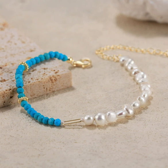 Autumn And Winter Chinoiserie Freshwater Pearl Asymmetric Silver Necklace Geometric Design Bohemian Style Electroplated Jewelry