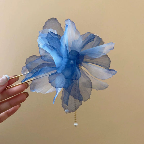 Autumn And Winter Flower Pearl Tassel Hairpin Alloy Electroplated Retro Ancient Style Design All Match Hair Accessories For Women