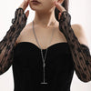Autumn And Winter Long Color Buckle Woolen Chain Handmade Stainless Steel Fadeless Fashion Jewelry With Geometric Styling And Electroplating