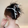 Autumn And Winter Super Fairy Ostrich Feather Hair Clip Handmade Niche Design High Grade Sense Grab Clip For Women
