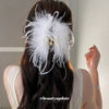 Autumn And Winter Super Fairy Ostrich Feather Hair Clip Handmade Niche Design High Grade Sense Grab Clip For Women