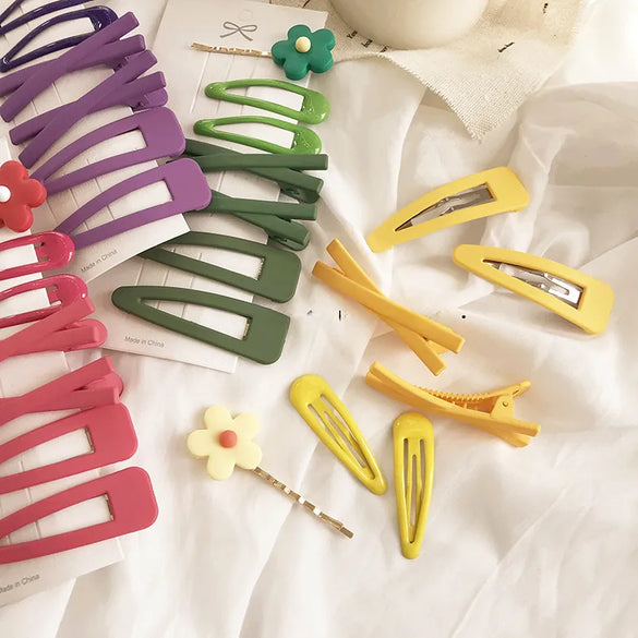 Avocado Green Hairpin Headdress Mori Fairy Simple Side Hairpin Internet Celebrity Colorful Hair Clip Flower Hairpin