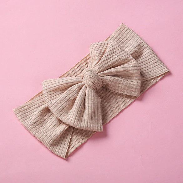 Baby Girls Hairbands Cloth Knitted Handmade Pit Strip Bow Style