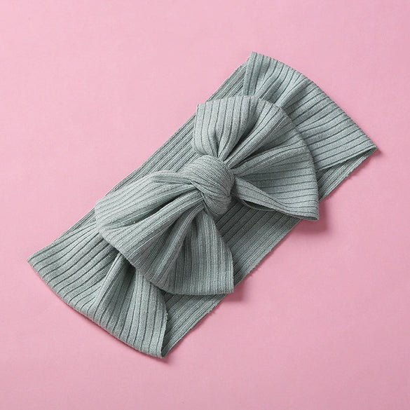 Baby Girls Hairbands Cloth Knitted Handmade Pit Strip Bow Style