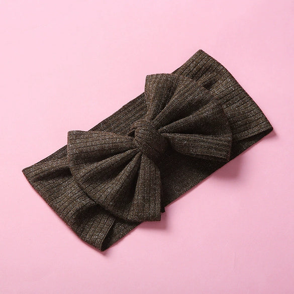 Baby Girls Hairbands Cloth Knitted Handmade Pit Strip Bow Style