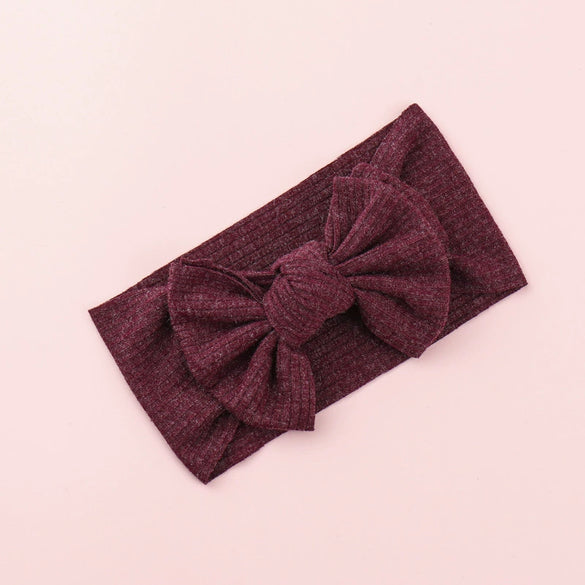 Baby Girls Hairbands Cloth Knitted Handmade Pit Strip Bow Style