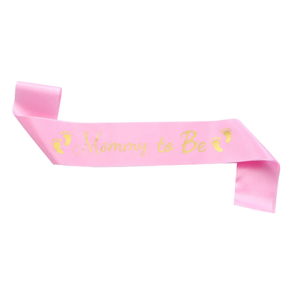 Baby Shower Expectant Mother Polyester Ribbon Etiquette Belt With Hot Stamping