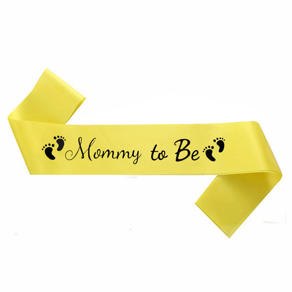 Baby Shower Expectant Mother Polyester Ribbon Etiquette Belt With Hot Stamping