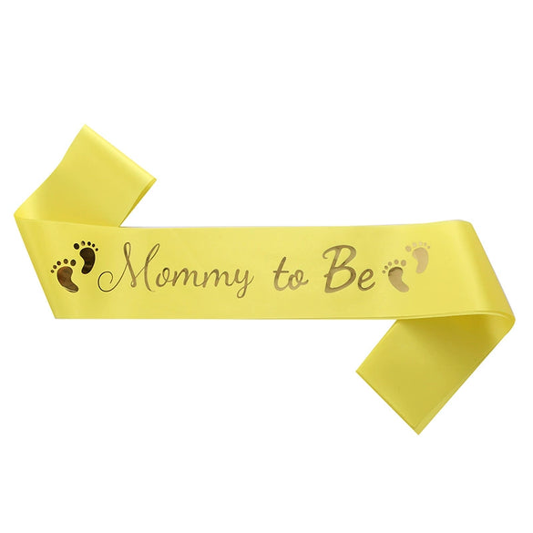 Baby Shower Expectant Mother Polyester Ribbon Etiquette Belt With Hot Stamping