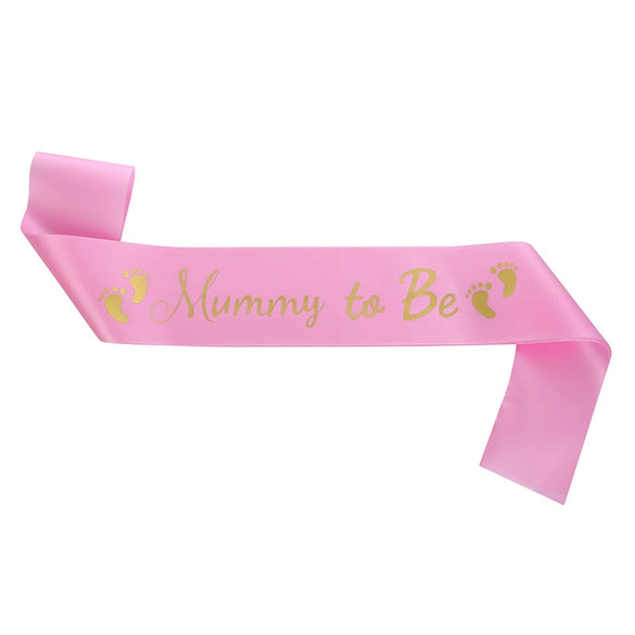 Baby Shower Expectant Mother Polyester Ribbon Etiquette Belt With Hot Stamping
