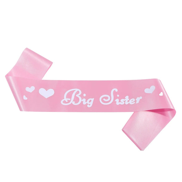 Baby Shower Girl Satin Ribbon Big Sister Badge Corsage Set Simple Style