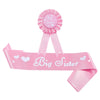 Baby Shower Girl Satin Ribbon Big Sister Badge Corsage Set Simple Style