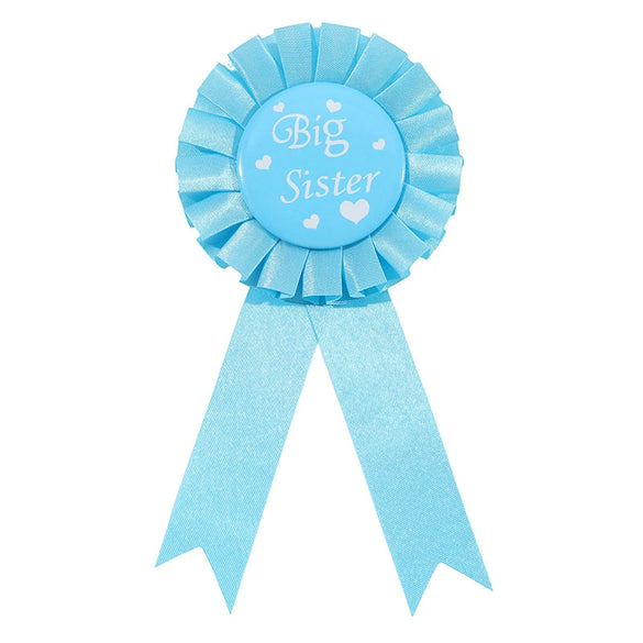 Baby Shower Girl Satin Ribbon Big Sister Badge Corsage Set Simple Style