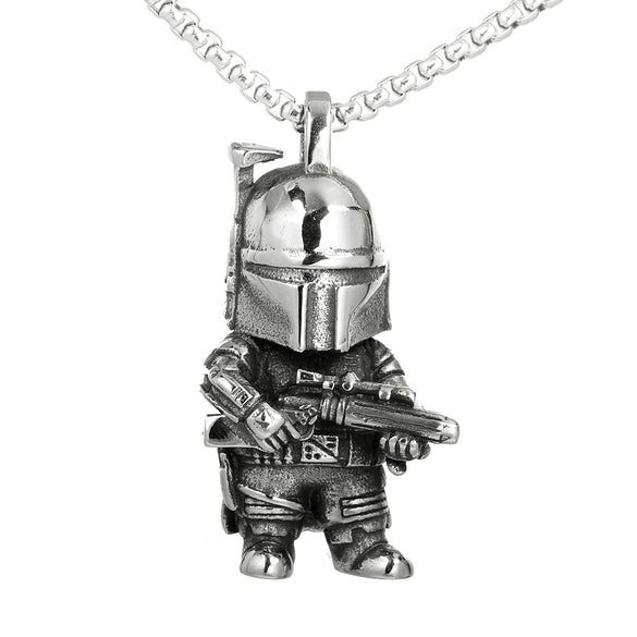 Backpack Astronaut Pendant Necklace Stainless Steel Geometric Casting For Men And Women