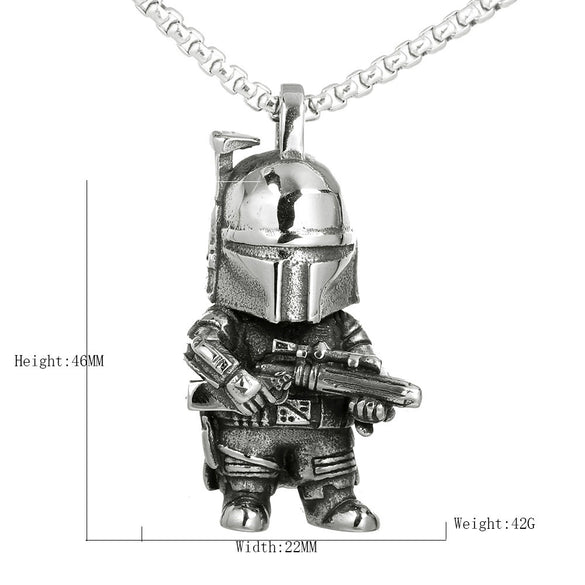 Backpack Astronaut Pendant Necklace Stainless Steel Geometric Casting For Men And Women