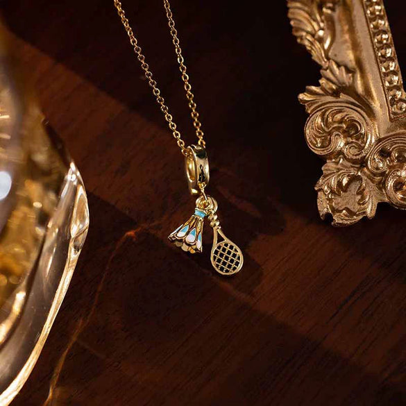 Badminton Clavicle Chain Women's Fashion Light Luxury Titanium Steel And Copper Heart Shape Electroplating Design