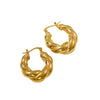 Bag Earrings Solid Horn Stainless Steel Geometric Gold Plated Electroplated