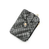 Bag Pu Leather Striped Woven Pattern Folding Card Bag For Women