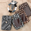 Bag Pu Leather Striped Woven Pattern Folding Card Bag For Women