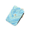 Bag Pu Leather Striped Woven Pattern Folding Card Bag For Women