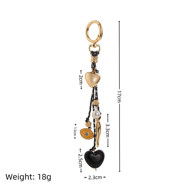 Bag Strap Accessories Alloy Heart Shaped With Pearl Electroplated