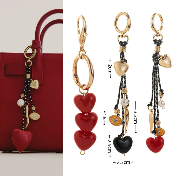 Bag Strap Accessories Alloy Heart Shaped With Pearl Electroplated