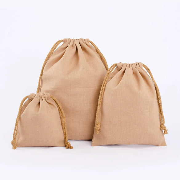 Bag Wholesale Blank Color In Stock Drawstring Linen Bag Jewelry Text Play Packaging Storage Drawstring Linen Bag