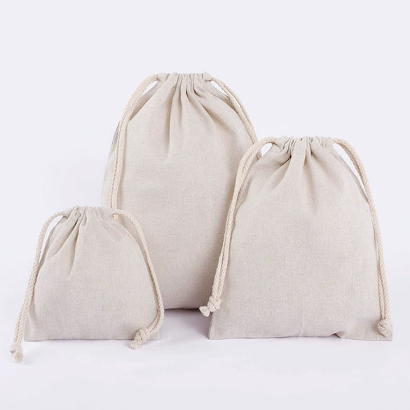 Bag Wholesale Blank Color In Stock Drawstring Linen Bag Jewelry Text Play Packaging Storage Drawstring Linen Bag