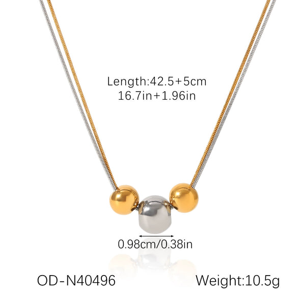 Ball Bead Chain Jewelry Set With Spherical Pendant And Tassel Titanium Steel Stainless Steel Geometric Pattern Pvd Vacuum Plating Women's