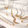Ball Bead Chain Jewelry Set With Spherical Pendant And Tassel Titanium Steel Stainless Steel Geometric Pattern Pvd Vacuum Plating Women's