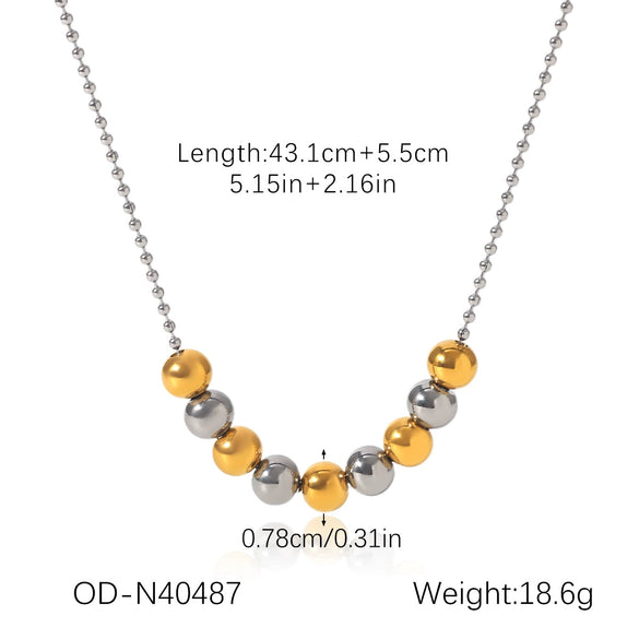 Ball Bead Chain Jewelry Set With Spherical Pendant And Tassel Titanium Steel Stainless Steel Geometric Pattern Pvd Vacuum Plating Women's