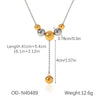 Ball Bead Chain Jewelry Set With Spherical Pendant And Tassel Titanium Steel Stainless Steel Geometric Pattern Pvd Vacuum Plating Women's