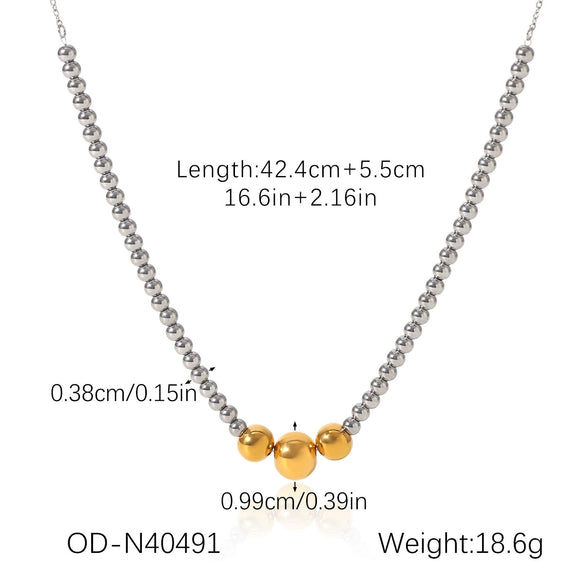 Ball Bead Chain Jewelry Set With Spherical Pendant And Tassel Titanium Steel Stainless Steel Geometric Pattern Pvd Vacuum Plating Women's