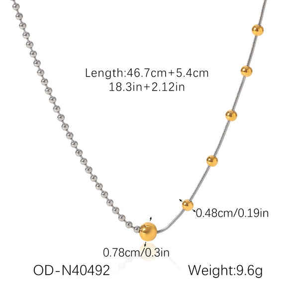 Ball Bead Chain Jewelry Set With Spherical Pendant And Tassel Titanium Steel Stainless Steel Geometric Pattern Pvd Vacuum Plating Women's