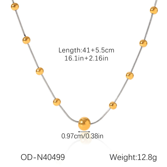 Ball Bead Chain Jewelry Set With Spherical Pendant And Tassel Titanium Steel Stainless Steel Geometric Pattern Pvd Vacuum Plating Women's