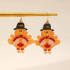 Ballet Dancing Cat Wood Earrings For Women 14K Gold Ear Needle Engraved Animal Zodiac Jewelry