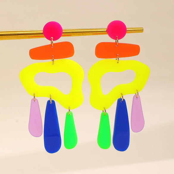 Ballet Dancing Cat Wood Earrings For Women 14K Gold Ear Needle Engraved Animal Zodiac Jewelry