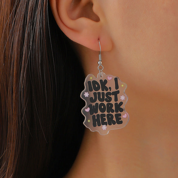 Ballet Dancing Cat Wood Earrings For Women 14K Gold Ear Needle Engraved Animal Zodiac Jewelry