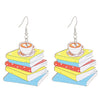 Ballet Dancing Cat Wood Earrings For Women 14K Gold Ear Needle Engraved Animal Zodiac Jewelry