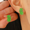 Ballet Dancing Cat Wood Earrings For Women 14K Gold Ear Needle Engraved Animal Zodiac Jewelry
