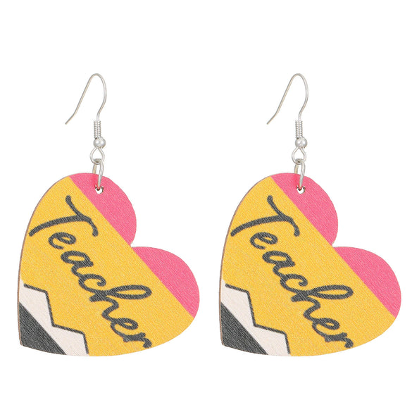 Ballet Dancing Cat Wood Earrings For Women 14K Gold Ear Needle Engraved Animal Zodiac Jewelry
