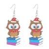 Ballet Dancing Cat Wood Earrings For Women 14K Gold Ear Needle Engraved Animal Zodiac Jewelry